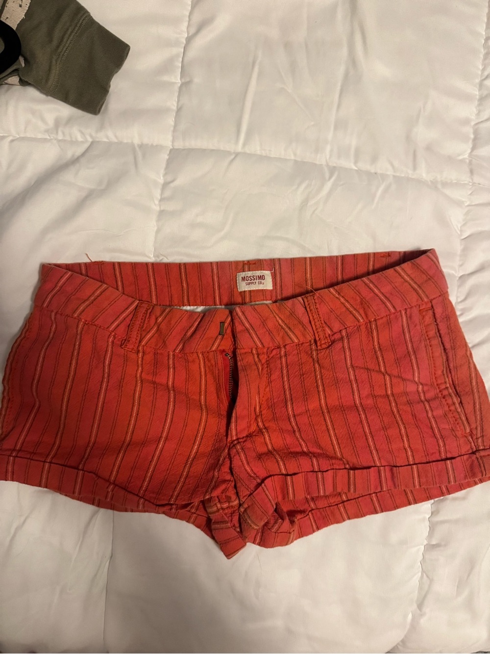 Mossimo Supply Co. Orange-Red Striped Shorts